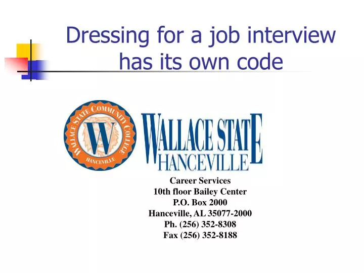 dressing for a job interview has its own code