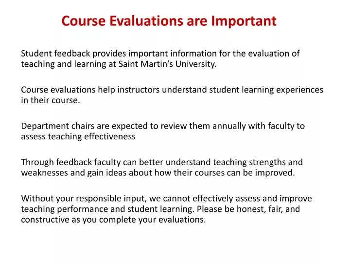 course evaluations are important