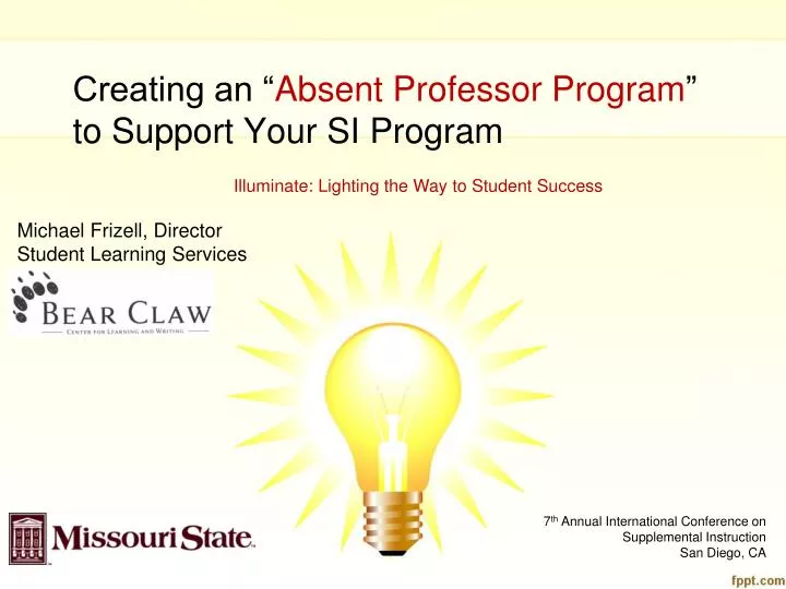 creating an absent professor program to support your si program