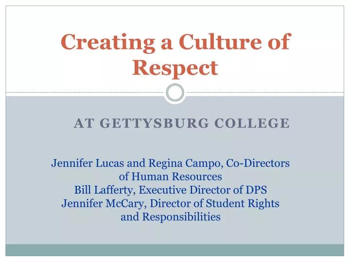 creating a culture of respect