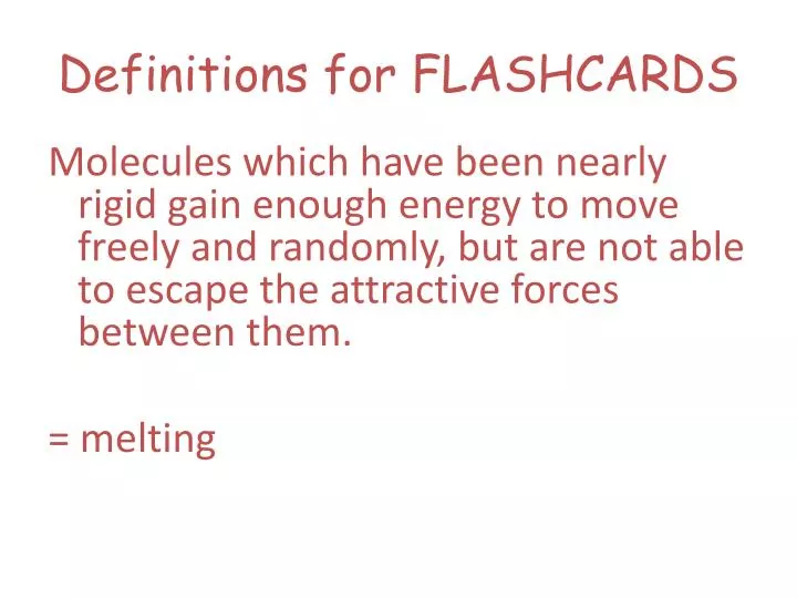 definitions for flashcards