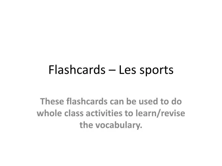flashcards les sports