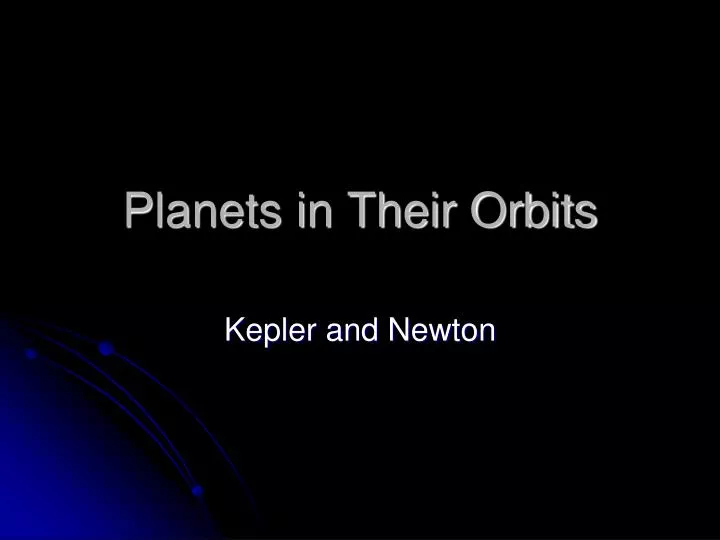 planets in their orbits