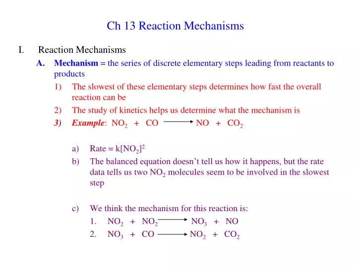 ch 13 reaction mechanisms