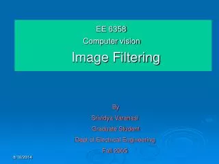 EE 6358 Computer vision Image Filtering