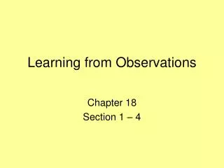 Learning from Observations