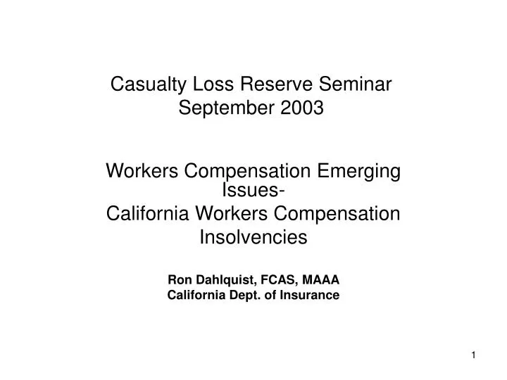 casualty loss reserve seminar september 2003