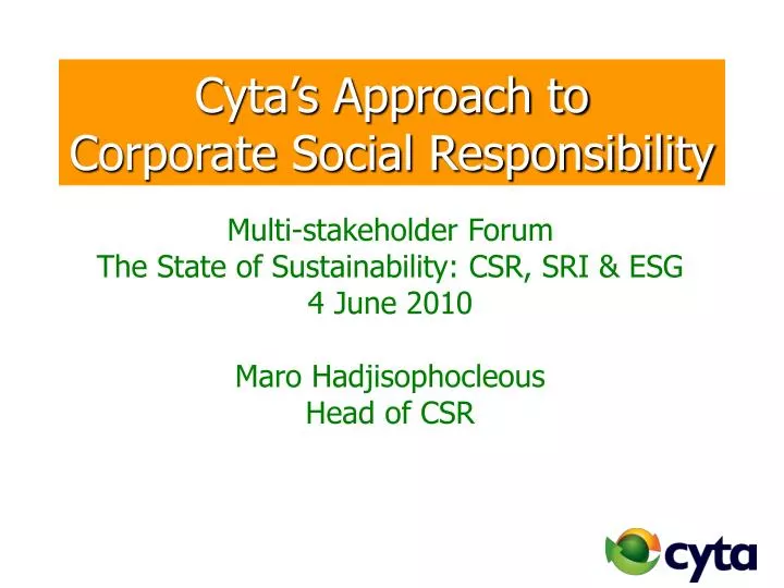 cyta s approach to corporate social responsibility