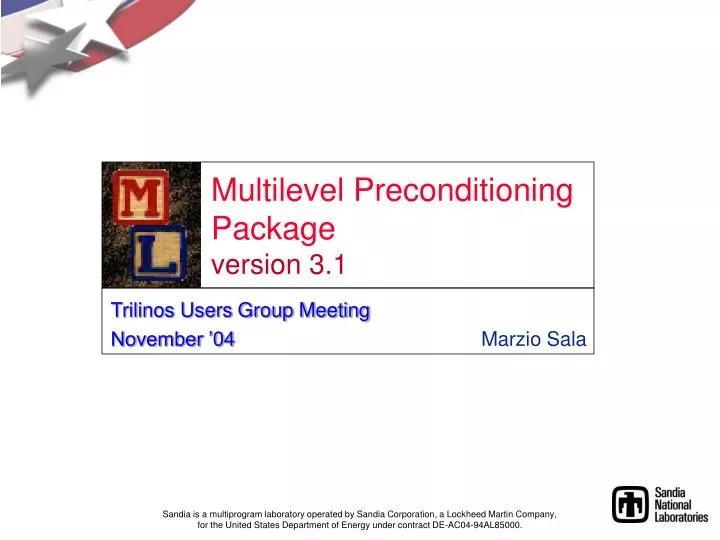 multilevel preconditioning package version 3 1