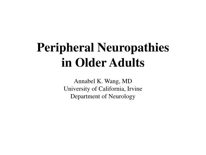 peripheral neuropathies in older adults