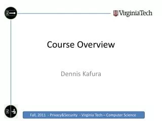 Course Overview