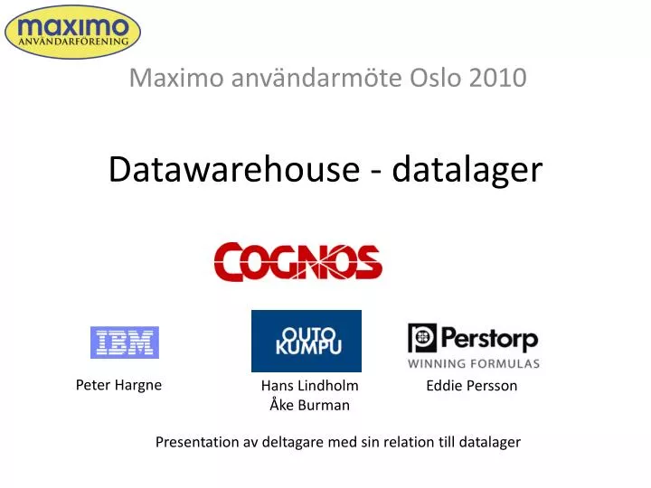 datawarehouse datalager