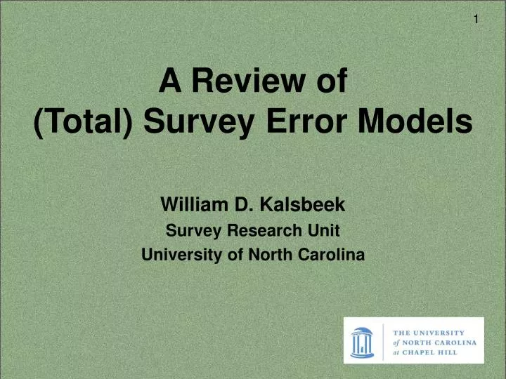 a review of total survey error models