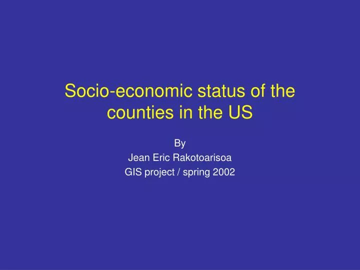 socio economic status of the counties in the us