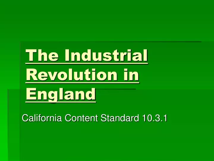 the industrial revolution in england