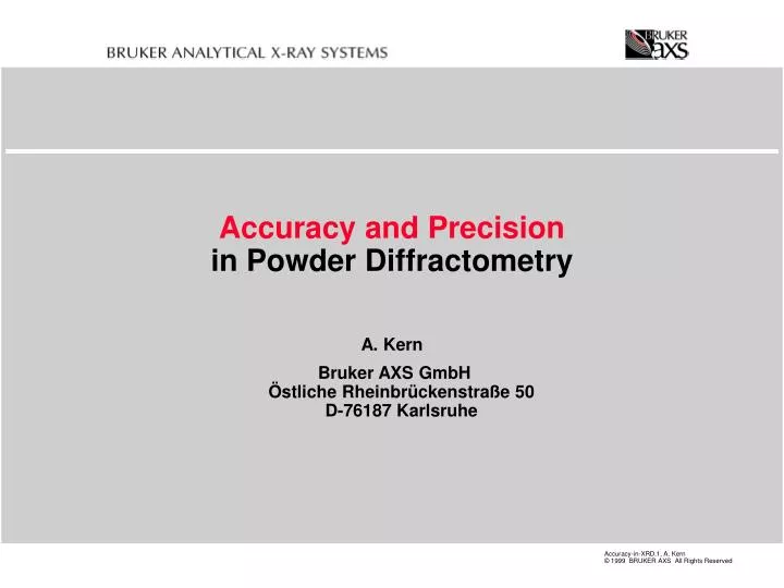 accuracy and precision in powder diffractometry