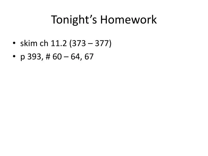 tonight s homework