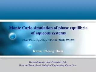 Monte Carlo simulation of phase equilibria of aqueous systems