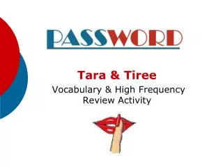 Tara &amp; Tiree Vocabulary &amp; High Frequency Review Activity