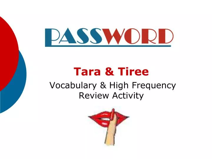 tara tiree vocabulary high frequency review activity