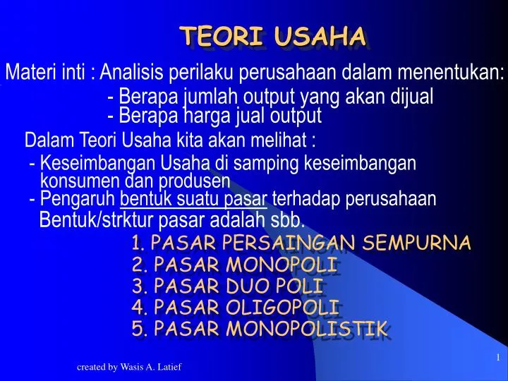 teori usaha