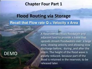 Chapter Four Part 1 Flood Routing via Storage