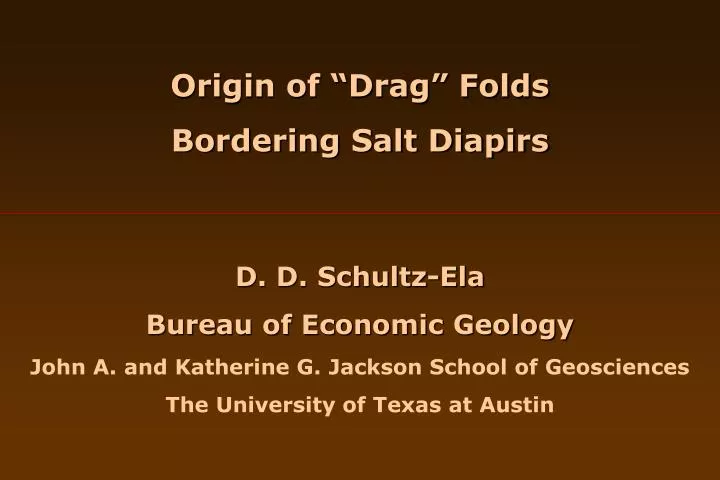 origin of drag folds bordering salt diapirs