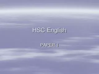 HSC English