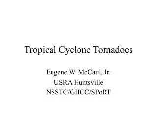 Tropical Cyclone Tornadoes