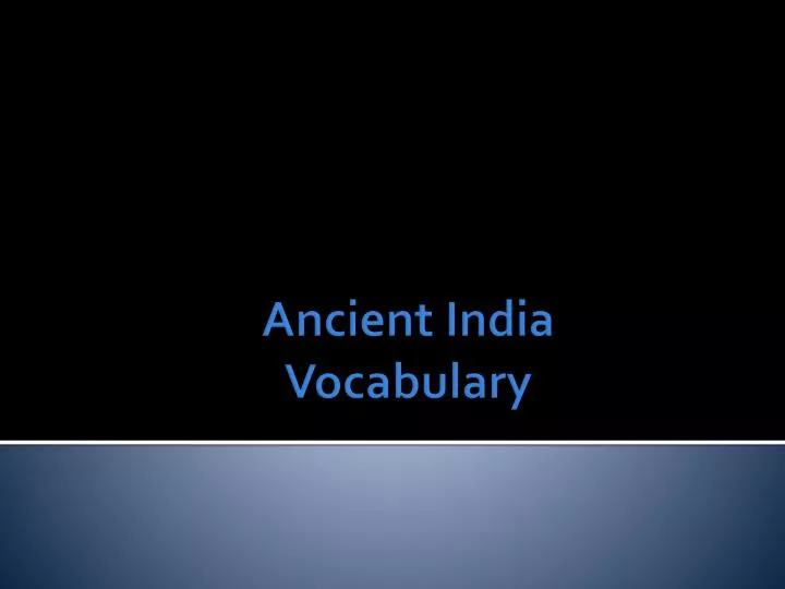 ancient india vocabulary