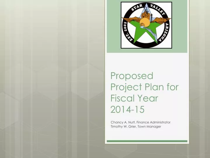 proposed project plan for fiscal year 2014 15