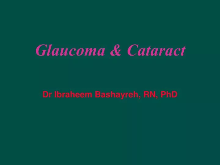 glaucoma cataract