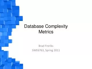 Database Complexity Metrics