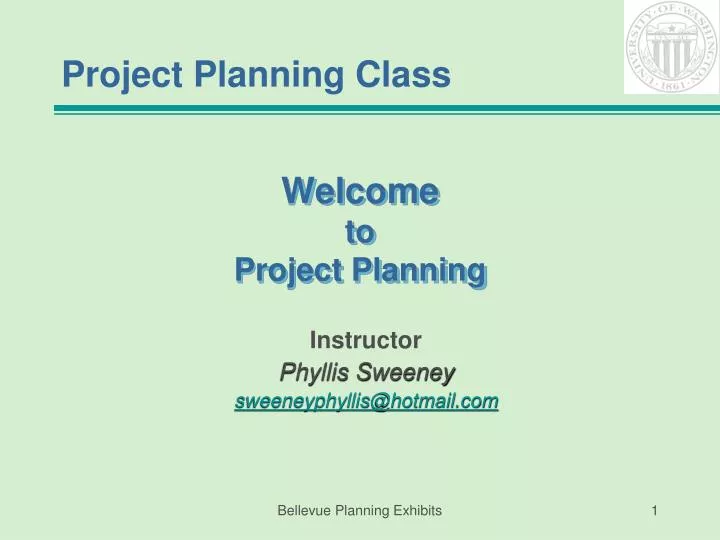welcome to project planning