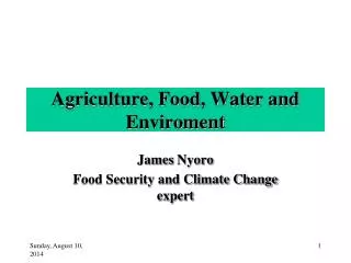 Agriculture, Food, Water and Enviroment