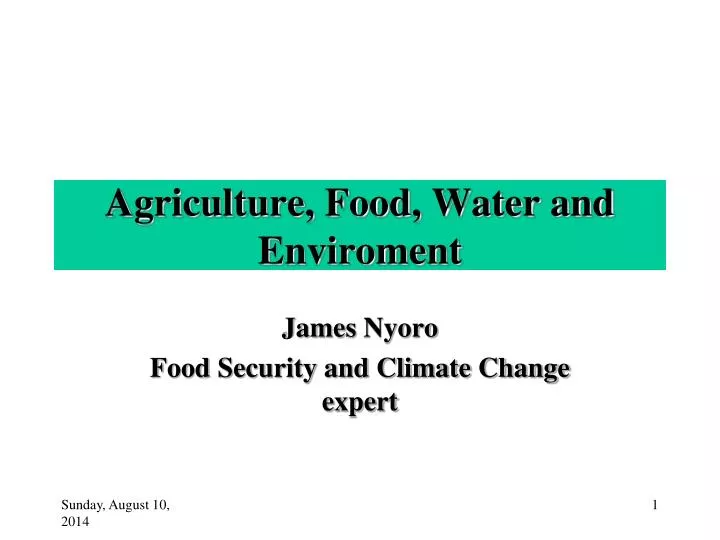 agriculture food water and enviroment