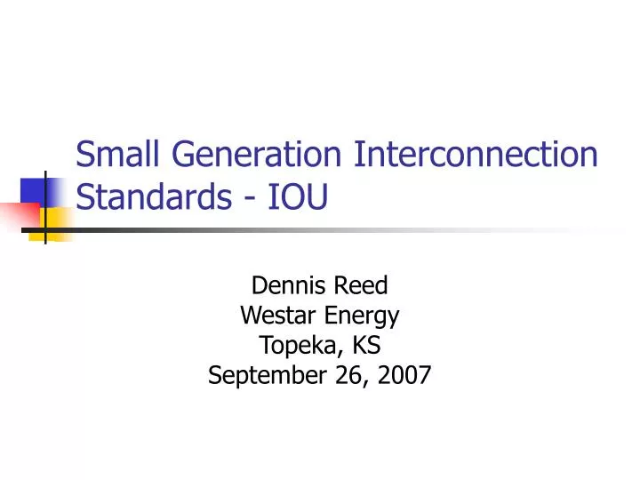 small generation interconnection standards iou