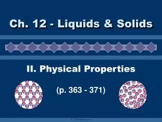 II. Physical Properties (p. 363 - 371)