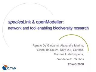 species Link &amp; openModeller : network and tool enabling biodiversity research
