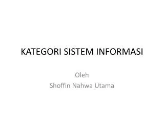 kategori sistem informasi