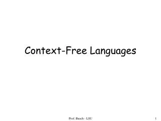 Context-Free Languages