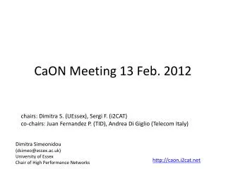 CaON Meeting 13 Feb. 2012