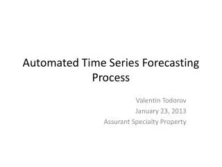 Automated Time Series Forecasting Process