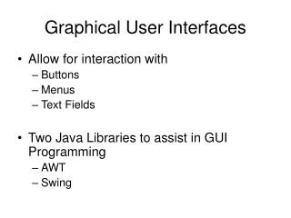 Graphical User Interfaces