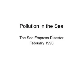 Pollution in the Sea