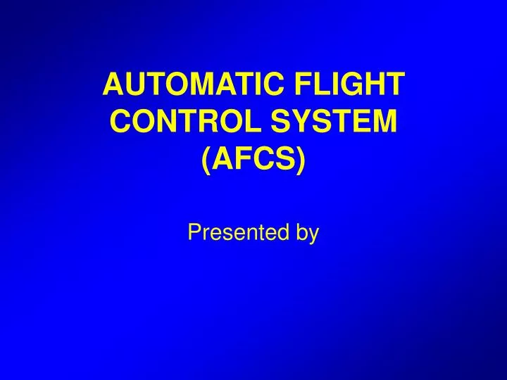 automatic flight control system afcs