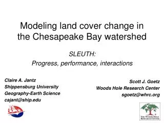 Modeling land cover change in the Chesapeake Bay watershed