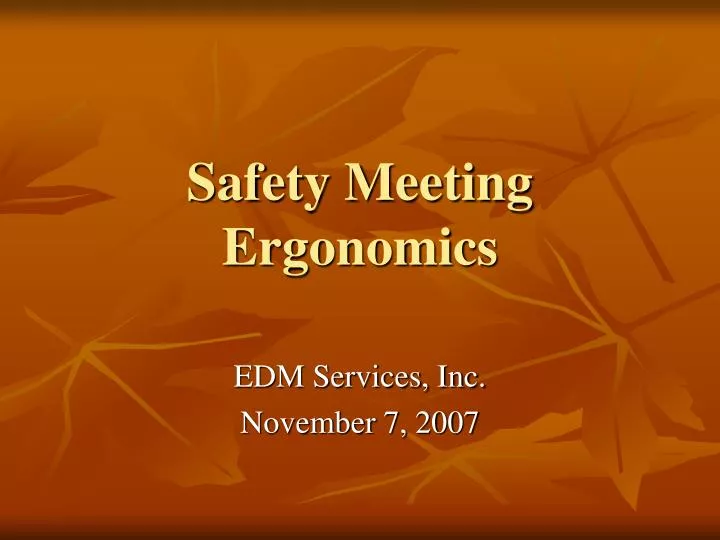 safety meeting ergonomics