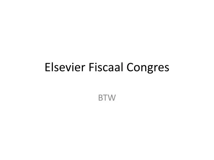 elsevier fiscaal congres