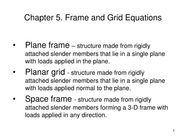 chapter 5 frame and grid equations
